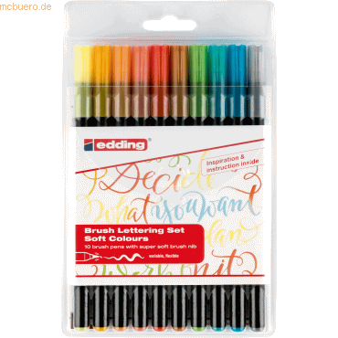 Edding Pinselmaler edding 1340 Brushpen sanfte Farben VE=10 Farben von Edding