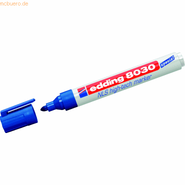 10 x Edding Spezialmarker edding 8030 NLS high-tech marker blau Rundsp von Edding