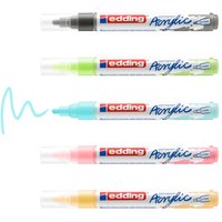 edding 5100 Acrylic "Acrylmarker - Pastell", Mittel, 5er-Set von Edding