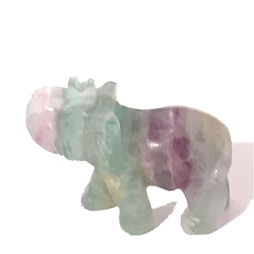 Edelsteinartikel Fluorit - Regenbogenfluorit Elefant 5 cm, Regenbogen-Fluorit hell Stein Tier, Glücksbringer, Talisman und Sammelstück von Edelsteinartikel