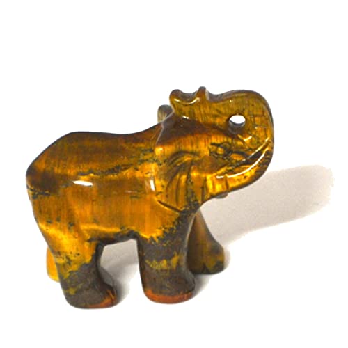 Tigerauge Edelstein Elefant, Edelstein Elefant 5 cm, Tigerauge Stein Tier Elefant, Glücksbringer und Talisman von Edelsteinartikel