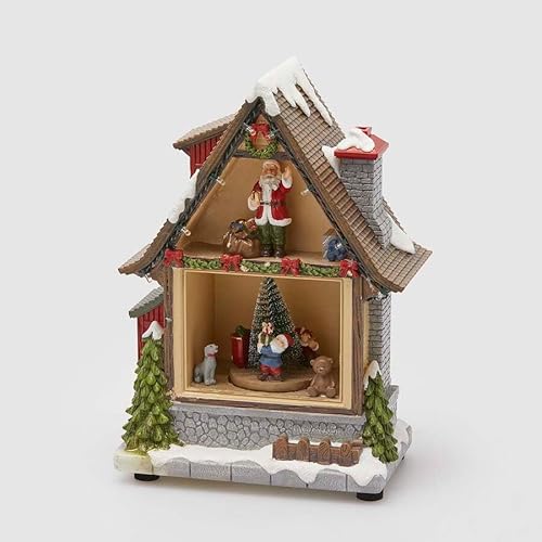 EDG Enzo De Gasperi Diorama Haus Weihnachten H 22 cm Musik MOV. LED mehrfarbig von Edg