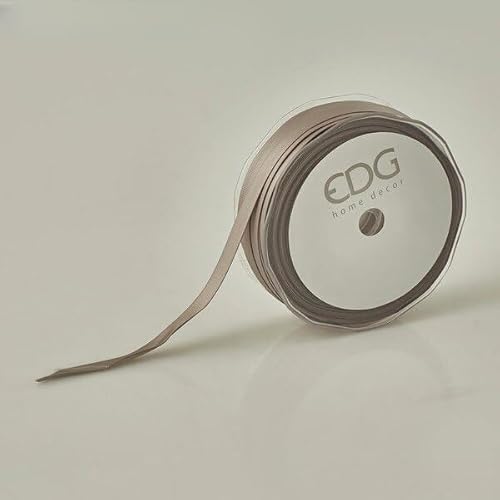 EDG Enzo De Gasperi Satinband, doppelt, 10 mm, 50 m, Grau von Edg