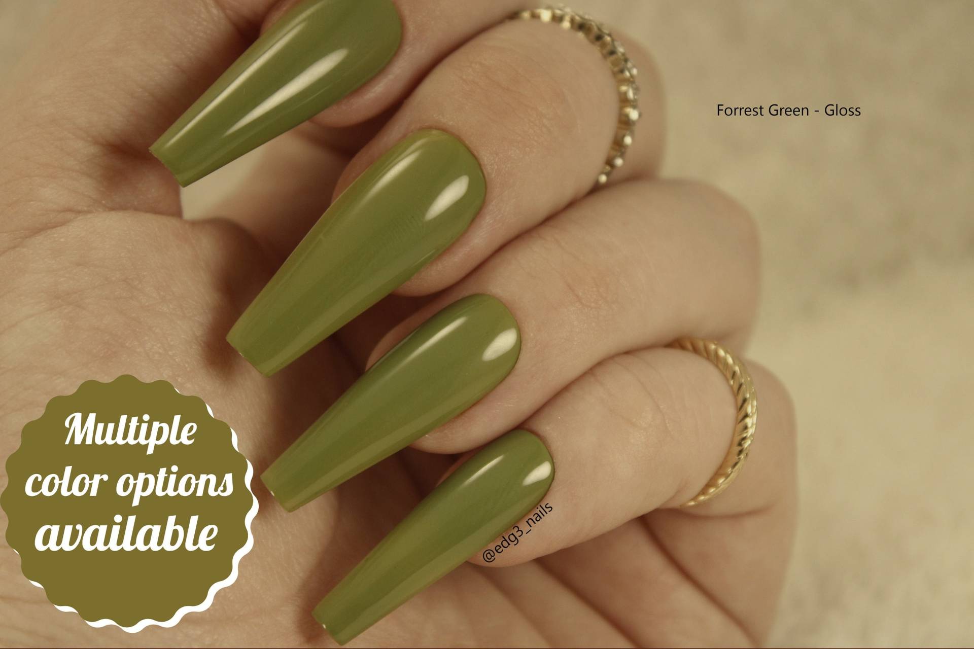 Basic Green Press On Nail Set - Grüne Nägel 10Er Lime Forrest Dark Neon von EdgeNail