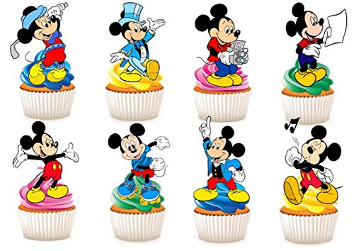 30 x Mickey Mouse fête Stand Up Comestible Papier pour Cupcakes gâteaux Décorations von Ediblecakedecorations