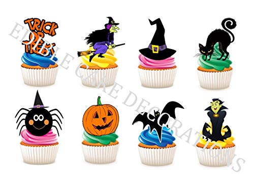 40 x Cupcake-Topper aus Esspapier mit Halloween-Motiv von Ediblecakedecorations