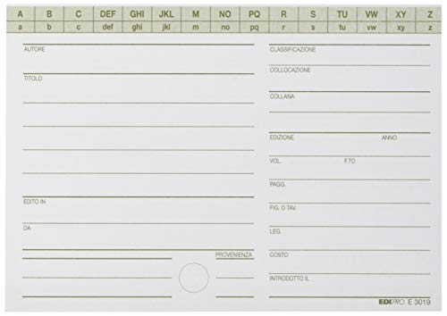 EDIPRO - E3019VE - 100 Bibliothekskarten für Autor grün f.to 9x14 von Edipro