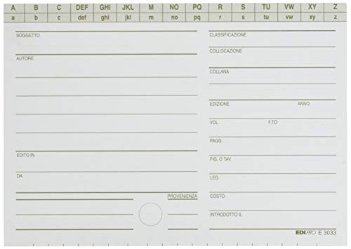 EDIPRO - E3033VE - 100 Bibliothekskarten f.to grün 10,5x8 von Edipro