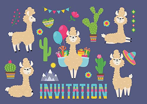 10 Einladungskarten mit LAMAS oder ALPAGAS auf Französisch zum Kindergeburtstag oder zur Party von Edition Colibri (11129 FR) von Edition Colibri