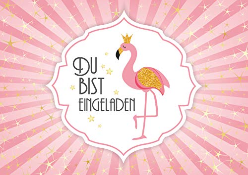 FLAMINGO PRINZESSIN 10 Einladungskarten zum Mädchen Kindergeburtstag in zart rosa von EDITION COLIBRI (11006) von Edition Colibri