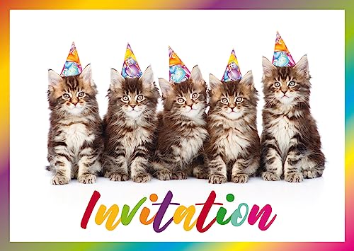 Edition Colibri 10 Einladungskarten Katzen KLEINE KATZEN auf Französisch zum Kindergeburtstag oder zur Party (11138 FR) von Edition Colibri