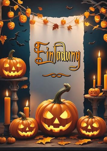 Edition Colibri 10 Einladungskarten Halloween – Gruselige Kürbisse: Einladungen zur schaurigen Kürbis- oder Horror-Party (11150DE) von Edition Colibri