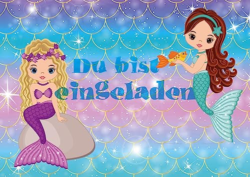 Edition Colibri 10-er Set MEERJUNGFRAUEN Einladungskarten zum Mädchen-Kindergeburtstag oder zur Motto-Party (11141) von Edition Colibri