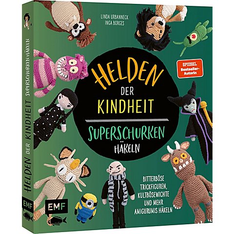 Buch "Helden der Kindheit – Das Häkelbuch der Superschurken" von Edition Fischer