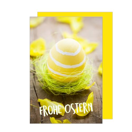 Edition Seidel Premium Grußkarte zu Ostern mit Umschlag. Osterkarte Glückwunschkarte Klappkarte Karte Ostergrüße Frohe Ostern Frühling bunt Osterei (O171) von Edition Seidel