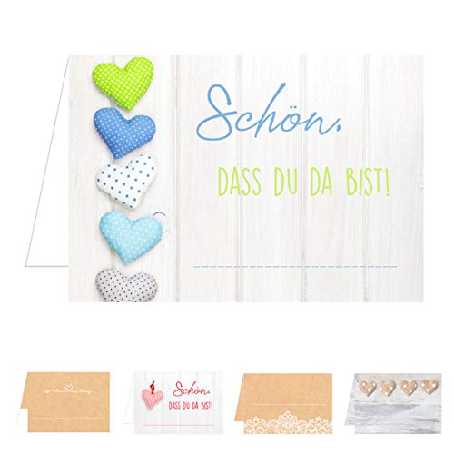 Edition Seidel Set 50 Premium Tischkarten Tischkärtchen Platzkarten Namenskarten Hochzeit - Geburtstag - Taufe - Kommunion - Konfirmation - Firmung - Jugendweihe - Goldene Hochzeit von Edition Seidel