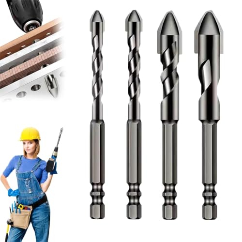 Intentionalk Drill Bits,High-Strength Eccentric Twist Drill Bit,Multi-Functional Super-Hard Bevel Head Eccentric Drill Bit,Masonry Drill Bit,Ultimate Drill Bits for Tile Concrete Brick Glass Plastic W von Eeiiey