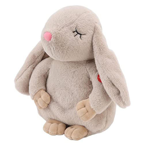 Bunny Baby Schlaf Schnuller Singen Schnarchen Bewegen Bauch Elektrische Bunny Stofftier für Neugeborene Baby Khaki von Eeneme