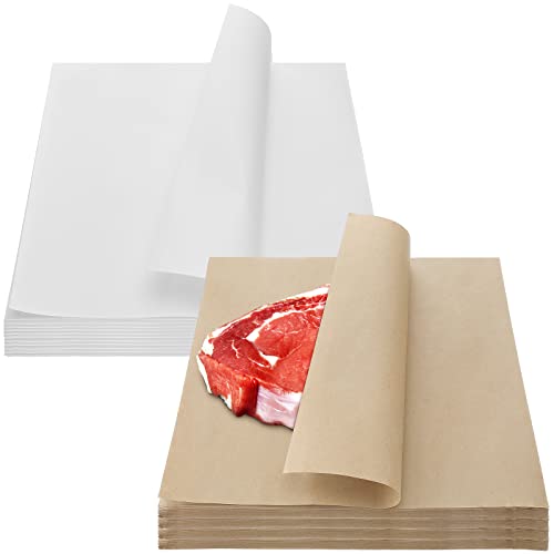 120 Stück Metzgerpapier Basteln Metzger Papier Fleisch Metzger Papier Blätter für Sublimation Weiß Metzger Papier Einweg Braun Geschenkpapier für Lebensmittelservice BBQ Zubehör (12 x 12 Zoll) von Eersida