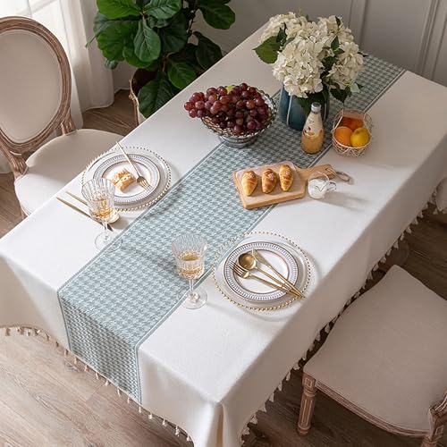 Eestfy Elegante Jacquard-Tischdecke – hochwertige Baumwoll-Leinen-Mischung – rutschfest und hitzebeständig – ideal für Essen und Büro,Bird Pattern,120×160cm von Eestfy