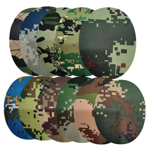 Eeuye 11Pcs Camouflage Bügeleisen-Patches für Jacken, Jeans, Kleidung Reparatur-Set Kleidungsellenbogen-Patches für Löcher Dekoration von Eeuye