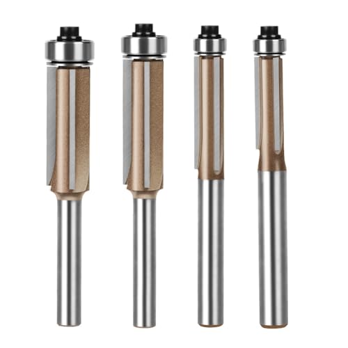 Eeuye 4PCS 6mm Schaft Drei-Blatt Doppel-Lager-Flachfräser Router-Bit Professionelle Holzbearbeitung Fräser für Holzbit von Eeuye