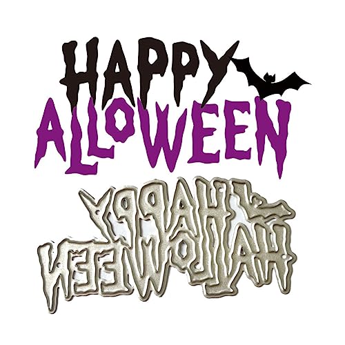 Metall-Stanzform "Happy Halloween" für Kartenherstellung und Fotoalbum-Dekorationen, Sätze, Buchstaben, Stanzschablonen, Urlaubs-Alphabet-Stanzschablonen, Prägeschablone für DIY, Scrapbooking, von Eforcase