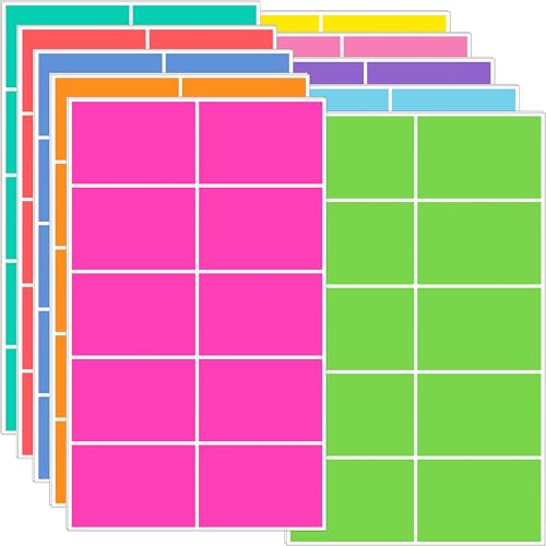 Farbige Etiketten-Aufkleber, 7,6 x 5,1 cm, Umzugsetiketten für Boxen, 10 Farben, große selbstklebende bewegliche Aufkleber, rechteckige Namensschilder, 200 Stück von EgretLFsail