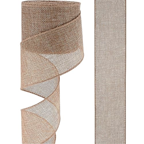 Egurs 10 Yard Juteband Bunt Sackleinen Band Vintage Geschenkband Breit Leinenband Schleife Band Dekoband für Geschenkver Packung DIY Handwerk Floristik Hochzeit Weihnachtsfeier Party Deko Hanf 6.3cm von Egurs