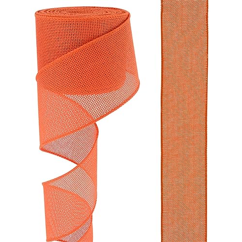 Egurs 10 Yard Juteband Bunt Sackleinen Band Vintage Geschenkband Breit Leinenband Schleife Band Dekoband für Geschenkver Packung DIY Handwerk Floristik Hochzeit Weihnachtsfeier Party Deko Orange 4cm von Egurs