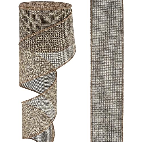 Egurs 10 Yard Juteband Bunt Sackleinen Band Vintage Geschenkband Breit Leinenband Schleife Band für Geschenkver Packung DIY Handwerk Floristik Hochzeit Weihnachtsfeier Party Deko Dunkler Hanf 6.3cm von Egurs