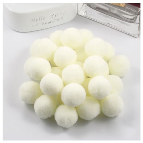 Egurs 100 Stück 3cm Pom poms Pompons zum Basteln Flauschige Bälle Hohe Elastische Kleine Pompons Plüsch Bälle 30mm Bunte Bommeln Bälle für DIY Kreative Handwerk Dekoration Creme Farben 100 Stück von Egurs