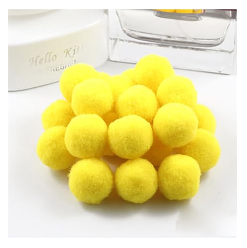 Egurs 100 Stück 3cm Pom poms Pompons zum Basteln Flauschige Bälle Hohe Elastische Kleine Pompons Plüsch Bälle 30mm Bunte Bommeln Bälle für DIY Kreative Handwerk Dekoration Gelb 100 Stück von Egurs