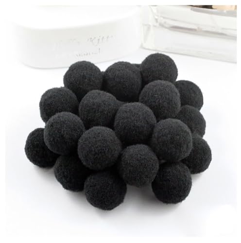 Egurs 100 Stück 3cm Pom poms Pompons zum Basteln Flauschige Bälle Hohe Elastische Kleine Pompons Plüsch Bälle 30mm Bunte Bommeln Bälle für DIY Kreative Handwerk Dekoration Schwarz 1# 100 Stück von Egurs