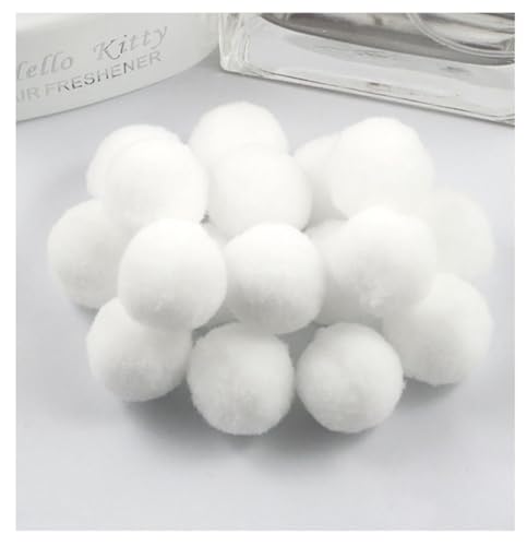 Egurs 100 Stück 3cm Pom poms Pompons zum Basteln Flauschige Bälle Hohe Elastische Kleine Pompons Plüsch Bälle 30mm Bunte Bommeln Bälle für DIY Kreative Handwerk Dekoration Weiß 100 Stück von Egurs