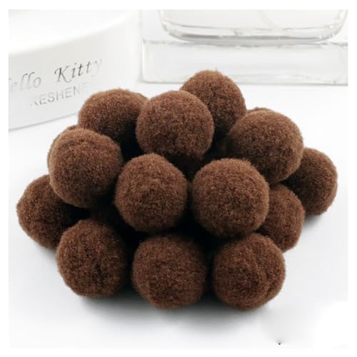 Egurs 100 Stück 3cm Pom poms Pompons zum Basteln Flauschige Bälle Hohe Elastische Kleine Pompons Plüsch Bälle 30mm Bunte Bommeln Bälle für DIY Kreative Handwerk Dekoration braun 100 Stück von Egurs