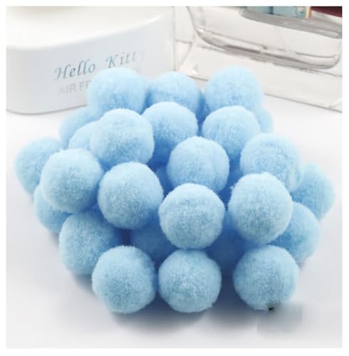 Egurs 150 Stück 3cm Pom poms Pompons zum Basteln Flauschige Bälle Hohe Elastische Kleine Pompons Plüsch Bälle 30mm Bunte Bommeln Bälle für DIY Kreative Handwerk Dekoration Blauer See 150 Stück von Egurs