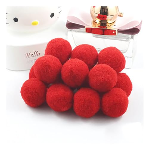 Egurs 150 Stück 3cm Pom poms Pompons zum Basteln Flauschige Bälle Hohe Elastische Kleine Pompons Plüsch Bälle 30mm Bunte Bommeln Bälle für DIY Kreative Handwerk Dekoration Rot 150 Stück von Egurs