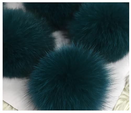 Egurs 2 Stücke Kunstfell Bommel Pompon Fellbommel Fuchspelz Flauschige Pompons Ball DIY Bunte Bommeln bälle für Mützen Tasche Schals Schlüsselanhänger Dekoration Zubehör,9cm Seeblau 2 Stück von Egurs