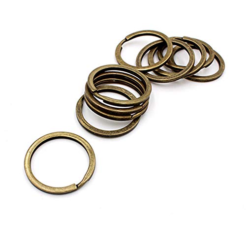 Egurs 20 Stück Metall Split Ringe Spiralringe Spaltringe Schlüsselringe 30mm Bronze Spaltringe Schlüsselanhänger von Egurs