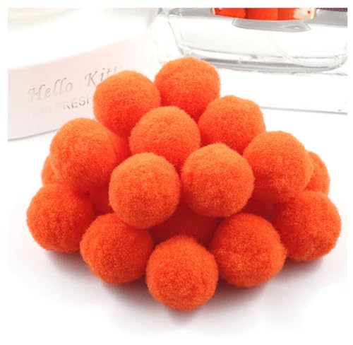 Egurs 50 Stück 3cm Pom poms Pompons zum Basteln Flauschige Bälle Hohe Elastische Kleine Pompons Plüsch Bälle 30mm Bunte Bommeln Bälle für DIY Kreative Handwerk Dekoration Orange 1# 50 Stück von Egurs