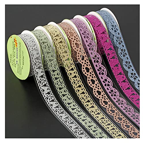 Egurs 7 Rollen/Set Washi Tape Bunte Selbstklebend Spitzenband Glitter Dekoband Klebebänder Scrapbooking DIY Handwerk Karten Geschenkverpackung Zubehör von Egurs