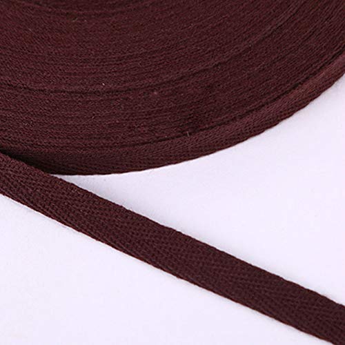 Egurs Baumwollband 50 Yard 20mm Köperband Twillband Schrägband aus 100% Baumwolle mit Fischgrätenmuster Nahtband zum Nähen Dekoband Nähenband für DIY Handwerk Kleidung Taschen Schuh Hut Braun von Egurs