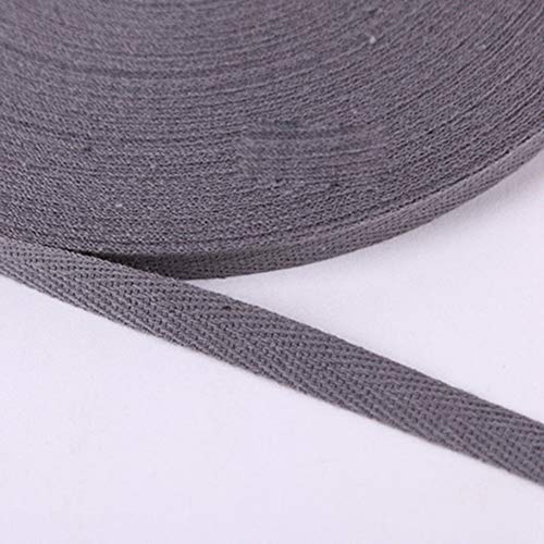 Egurs Baumwollband 50 Yard 20mm Köperband Twillband Schrägband aus 100% Baumwolle mit Fischgrätenmuster Nahtband zum Nähen Dekoband Nähenband für DIY Handwerk Kleidung Taschen Schuh Hut grau von Egurs