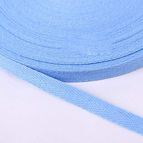 Egurs Baumwollband 50 Yard 20mm Köperband Twillband Schrägband aus 100% Baumwolle mit Fischgrätenmuster Nahtband zum Nähen Dekoband Nähenband für DIY Handwerk Kleidung Taschen Schuh Hut hellblau von Egurs