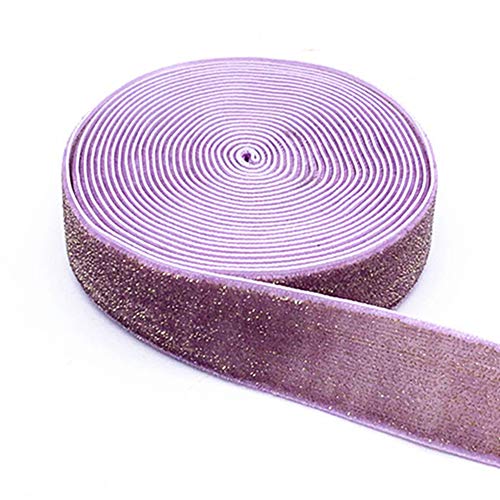 Egurs Glitzer Samtband 20mm 5 Yard 455cm Geschenkband Schleifenband Geschenkband Lila von Egurs