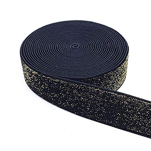 Egurs Glitzer Samtband 20mm 5 Yard 455cm Geschenkband Schleifenband Geschenkband Schwarz von Egurs