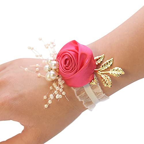 Egurs Hochzeit Handgelenk Blumen mit Perle Frau Armband Hand Blumen für Hochzeit Prom Weiß von Egurs