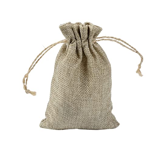 Egurs Jutesäckchen Natur Jute Säckchen Jutebeutel Geschenksäckchen Geschenk Taschen Leinen Säckchen Stoffsäckchen für Adventskalender Schmuck Gastgeschenke Hochzeit DIY Handwerk 10 Stück 17x23cm von Egurs