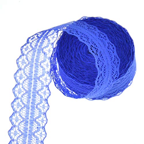 Egurs Lace Roll Farbe Lace Ribbon 3cm Breite Spitze Stoff Floral Lace Trimmen Braut Hochzeit Spitze für Dekoration Handwerk DIY Nähen Marineblau von Egurs